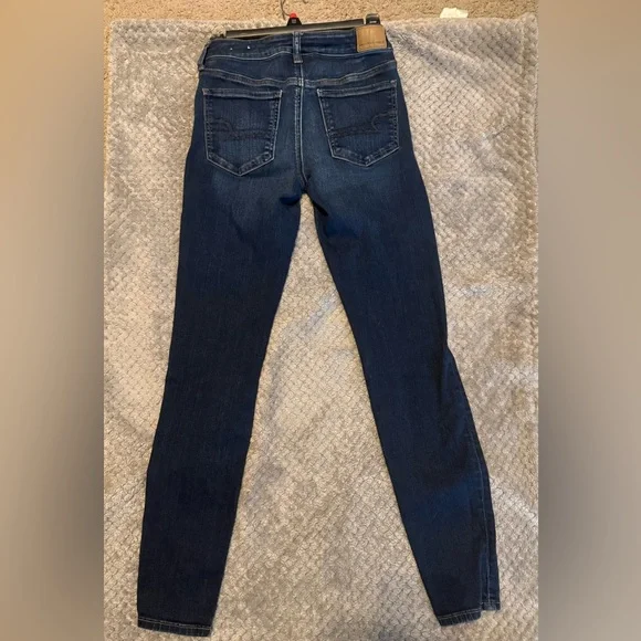 American Eagle Super Stretch Jegging Dark Wash Denim Jeans Women’s Size 6 Long - Picture 4 of 5